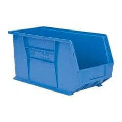 Quantum Storage - 60 Lb. Load Capacity, 18" Deep, Blue Polypropylene Hopper Stacking Bin - 9" High x 8-1/4" Wide x 18" Long - All Tool & Supply