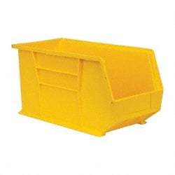 Quantum Storage - 60 Lb. Load Capacity, 18" Deep, Yellow Polypropylene Hopper Stacking Bin - 9" High x 8-1/4" Wide x 18" Long - All Tool & Supply