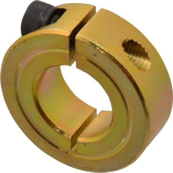 Climax Metal Products - 3/4" Bore, Steel, One Piece One Piece Split Shaft Collar - 1-1/2" Outside Diam, 1/2" Wide - All Tool & Supply