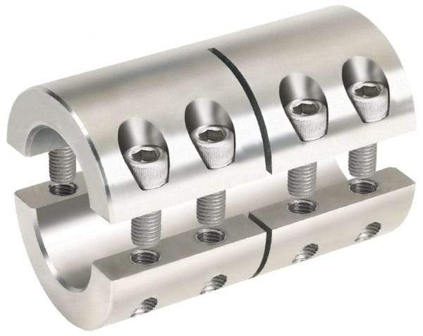 Climax Metal Products - 5/8 x 1/2" Bore, Stainless Steel, Two Piece Two Piece Split Shaft Collar - 1-5/16" Outside Diam, 2" Wide - All Tool & Supply