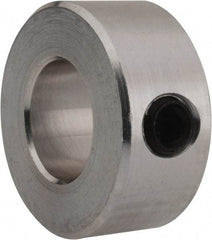 Climax Metal Products - 1/2" Bore, Aluminum, One Piece Solid Set Screw Collars - 1" Outside Diam, 7/16" Wide - All Tool & Supply