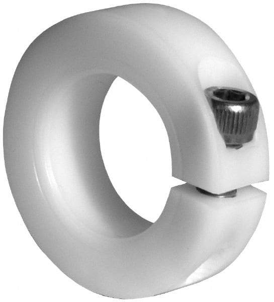 Climax Metal Products - 1-7/16" Bore, Plastic, One Piece One Piece Split Shaft Collar - 2-1/4" Outside Diam, 9/16" Wide - All Tool & Supply