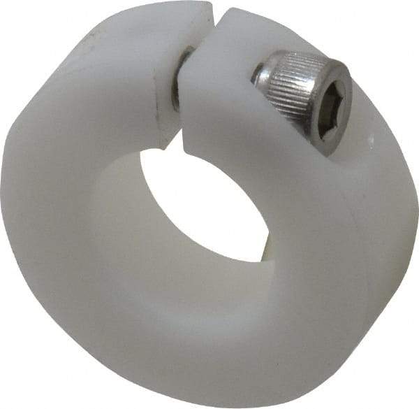 Climax Metal Products - 3/4" Bore, Plastic, One Piece One Piece Split Shaft Collar - 1-1/2" Outside Diam, 1/2" Wide - All Tool & Supply