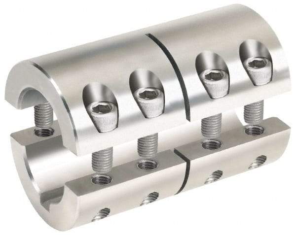 Climax Metal Products - 5/8 x 1/2" Bore, Stainless Steel, With Keyway Two Piece Split Shaft Collar - 1-5/16" Outside Diam, 2" Wide - All Tool & Supply