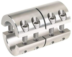 Climax Metal Products - 2" Bore, Stainless Steel, With Keyway Two Piece Split Shaft Collar - 3-3/8" Outside Diam, 4-7/8" Wide - All Tool & Supply