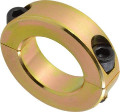 Climax Metal Products - 1-1/8" Bore, Steel, Two Piece Clamping Shaft Collar - 1-7/8" Outside Diam, 1/2" Wide - All Tool & Supply