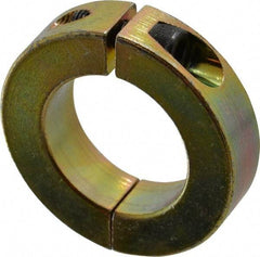 Climax Metal Products - 1-3/8" Bore, Steel, Two Piece Clamping Shaft Collar - 2-1/4" Outside Diam, 9/16" Wide - All Tool & Supply