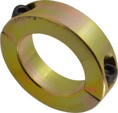 Climax Metal Products - 1-1/2" Bore, Steel, Two Piece Clamping Shaft Collar - 2-3/8" Outside Diam, 9/16" Wide - All Tool & Supply