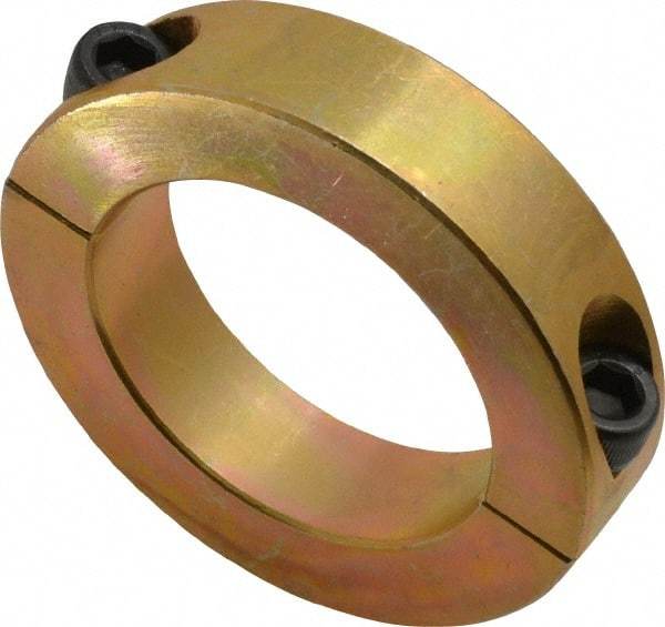 Climax Metal Products - 2" Bore, Steel, Two Piece Clamping Shaft Collar - 3" Outside Diam, 11/16" Wide - All Tool & Supply