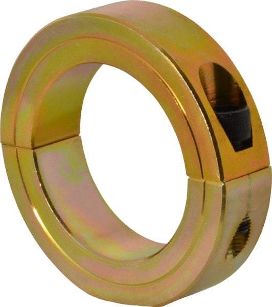 Climax Metal Products - 2-3/16" Bore, Steel, Two Piece Clamping Shaft Collar - 3-1/4" Outside Diam, 3/4" Wide - All Tool & Supply