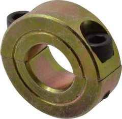 Climax Metal Products - 9/16" Bore, Steel, Two Piece Clamping Shaft Collar - 1-1/8" Outside Diam, 7/16" Wide - All Tool & Supply