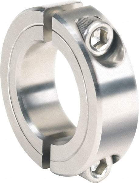 Climax Metal Products - 2-3/4" Bore, Stainless Steel, Two Piece Clamping Shaft Collar - 4" Outside Diam, 7/8" Wide - All Tool & Supply