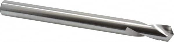 120° 8″ OAL High Speed Steel Spotting Drill Bright/Uncoated, 1-7/8″ Flute Length, 3/4″ Shank Diam, RH Cut