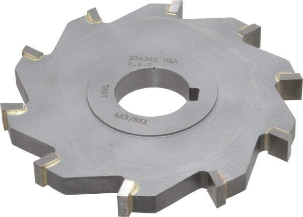 Made in USA - 4" Diam x 3/8" Width of Cut, 10 Teeth, Carbide Tipped Side Milling Cutter - Straight Teeth, Uncoated - All Tool & Supply