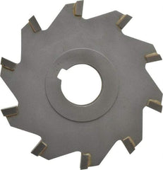 Made in USA - 4" Diam x 1/2" Width of Cut, 10 Teeth, Carbide Tipped Side Milling Cutter - Straight Teeth, Uncoated - All Tool & Supply