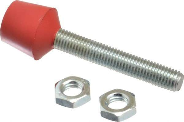 De-Sta-Co - M12 Carbon Steel Cap Tip Clamp Spindle Assembly - 72.9mm Thread Length, 102.11mm OAL, Flat Tip Cap, 1.18" Tip Surface Diam, Use with Toggle Clamps - All Tool & Supply