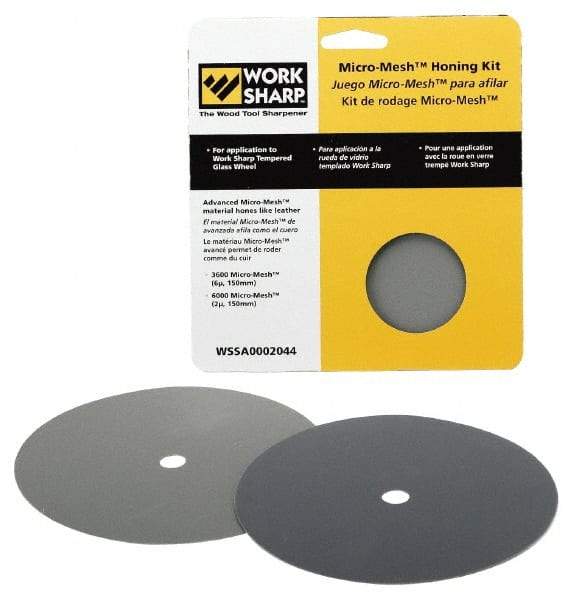 Work Sharp - 6 Inch Outside Diameter 2 Piece Micro Mesh Hone Kit - Micromesh Grit, Work Sharp 3000 Machine Compatible - All Tool & Supply