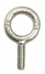 Gibraltar - 4,000 Lb Capacity, Steel, 5/8-11 Thread, Fixed Lifting Eye Bolt - Fully Threaded, 3" Shank, 3" Thread Length, No Shoulder - All Tool & Supply