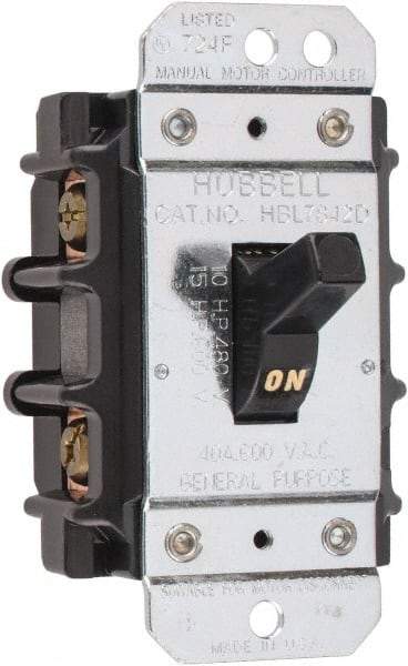 Hubbell Wiring Device-Kellems - 2 Poles, 40 Amp, Open Toggle Manual Motor Starter - 15 hp, CSA Certified & UL Listed - All Tool & Supply