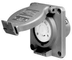 Hubbell Wiring Device-Kellems - 120/208 VAC, 30 Amp, L21-30R NEMA, Self Grounding Receptacle - 4 Poles, 5 Wire, Female End, Gray - All Tool & Supply