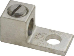 Thomas & Betts - 14-2 AWG Noninsulated Compression Connection Square Ring Terminal - 1/4" Stud, 1-5/32" OAL x 1/2" Wide, Tin Plated Aluminum Contact - All Tool & Supply