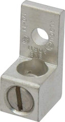 Thomas & Betts - 14-1/0 AWG Noninsulated Compression Connection Square Ring Terminal - 1/4" Stud, 1-15/32" OAL x 5/8" Wide, Tin Plated Aluminum Contact - All Tool & Supply