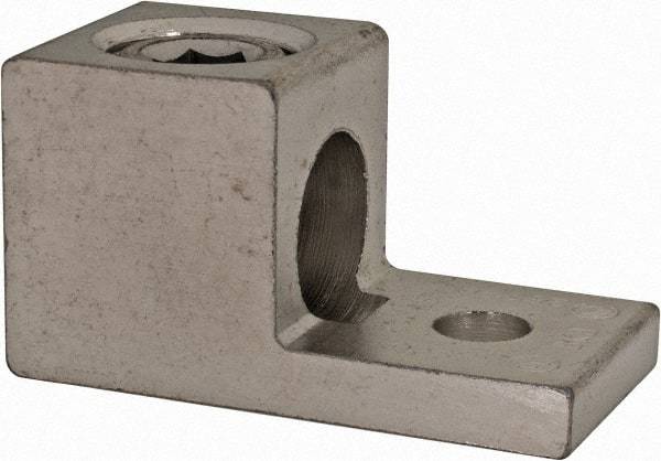 Thomas & Betts - 6 AWG Noninsulated Square Ring Terminal - 5/16" Stud, 2" OAL x 1" Wide, Tin Plated Aluminum Contact - All Tool & Supply