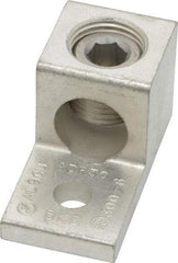 Thomas & Betts - 6 AWG Noninsulated Compression Connection Square Ring Terminal - 5/16" Stud, 2" OAL x 1" Wide, Tin Plated Aluminum Contact - All Tool & Supply