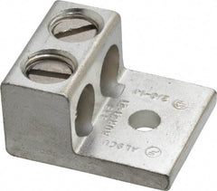 Thomas & Betts - 14-2/0 AWG Noninsulated Compression Connection Rectangle Ring Terminal - 1/4" Stud, 1-15/32" OAL x 1-1/4" Wide, Tin Plated Aluminum Contact - All Tool & Supply