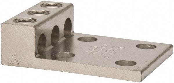 Thomas & Betts - 6 AWG Noninsulated Compression Connection Rectangle Ring Terminal - 1/2" Stud, 4-3/16" OAL x 2-13/16" Wide, Tin Plated Aluminum Contact - All Tool & Supply