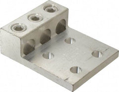 Thomas & Betts - 4 AWG Noninsulated Compression Connection Rectangle Ring Terminal - 1/2" Stud, 4-11/16" OAL x 3-3/4" Wide, Tin Plated Aluminum Contact - All Tool & Supply