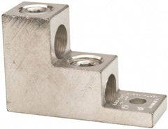 Thomas & Betts - 6 AWG Noninsulated Compression Connection Square Ring Terminal - 5/16" Stud, 3" OAL x 1-1/8" Wide, Tin Plated Aluminum Contact - All Tool & Supply