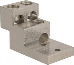 Thomas & Betts - 2 AWG Noninsulated Compression Connection Square Ring Terminal - 3/8" Stud, 4-29/32" OAL x 2-1/2" Wide, Tin Plated Aluminum Contact - All Tool & Supply