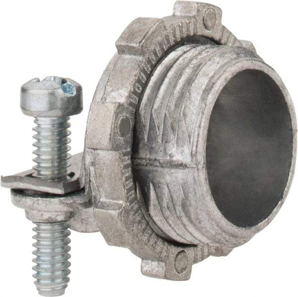 Thomas & Betts - 3/8" Trade, Die Cast Zinc Squeeze Clamp Straight Conduit Connector - Noninsulated - All Tool & Supply