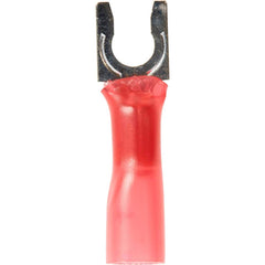 3M - #8 Stud, 22 to 16 AWG Compatible, Partially Insulated, Crimp Connection, Locking Fork Terminal - All Tool & Supply