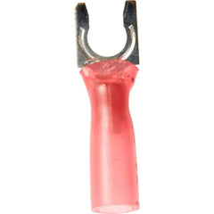 3M - #10 Stud, 22 to 16 AWG Compatible, Partially Insulated, Crimp Connection, Locking Fork Terminal - All Tool & Supply