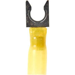 3M - 1/4" Stud, 12 to 10 AWG Compatible, Partially Insulated, Crimp Connection, Locking Fork Terminal - All Tool & Supply