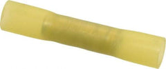 3M - 12 to 10 AWG Compatible, Heat Shrink & Nylon Fully Insulated, Crimp-On Butt Splice Terminal - 2 Wire Entries, 1-1/2" OAL, Yellow - All Tool & Supply