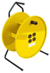 Conductix - 16 AWG, 25' Cable Length, Cord & Cable Reel with Outlet End - 4 Outlets, NEMA 5-15R, 15 Amps, Yellow Reel - All Tool & Supply