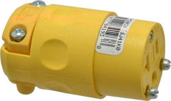 Leviton - 125 VAC, 20 Amp, 5-20R NEMA, Straight, Self Grounding, Commercial Grade Connector - 2 Pole, 3 Wire, 1 Phase, PVC, Yellow - All Tool & Supply