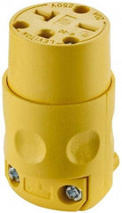 Leviton - 250 VAC, 20 Amp, 6-20R NEMA, Straight, Self Grounding, Commercial Grade Connector - 2 Pole, 3 Wire, 3 Phase, PVC, Yellow - All Tool & Supply