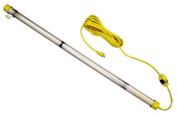 Made in USA - 120 Volt, 25 Watt, Electric, Fluorescent Portable Hook Work Light - 25' Cord, 1 Head - All Tool & Supply