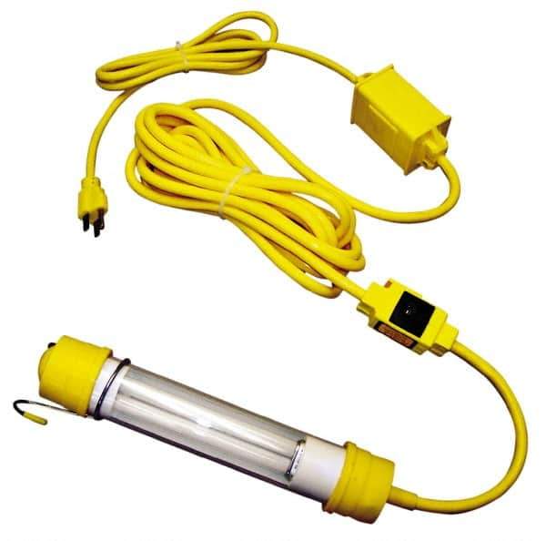 Made in USA - 120 Volt, 13 Watt, Electric, Fluorescent Portable Hook Work Light - 50' Cord, 1 Head - All Tool & Supply