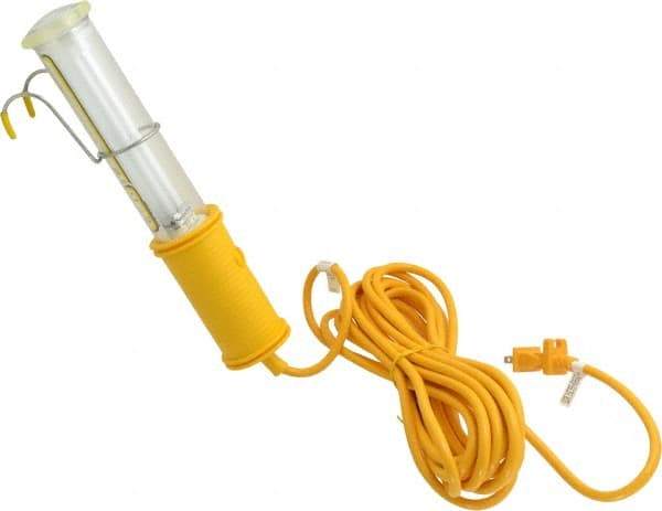 Made in USA - 13 Watt, Electric, Fluorescent Portable Handheld Work Light - 25' Cord, 1 Head - All Tool & Supply