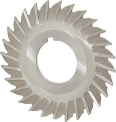 Made in USA - 2-1/2" Blade Diam x 1/16" Blade Thickness, 7/8" Hole, 28 Teeth, High Speed Steel Side Chip Saw - Straight Tooth, Arbor Connection, Right Hand Cut, Uncoated, with Keyway - All Tool & Supply