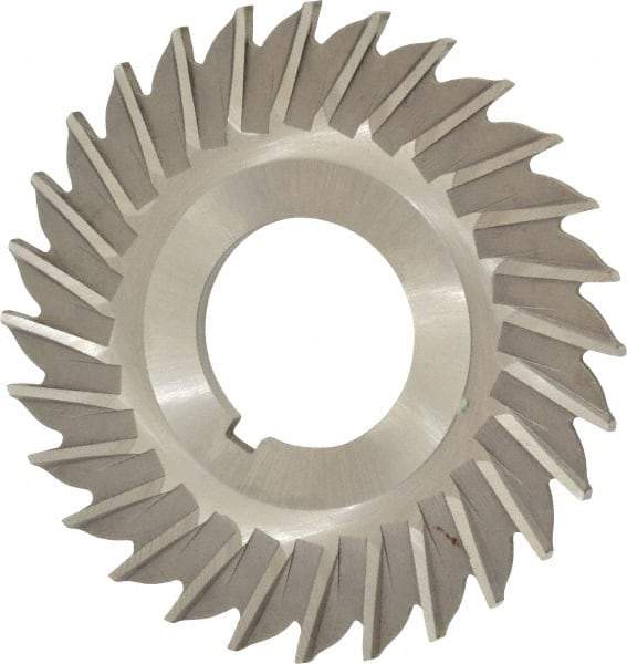 Made in USA - 2-1/2" Blade Diam x 3/32" Blade Thickness, 7/8" Hole, 28 Teeth, High Speed Steel Side Chip Saw - Straight Tooth, Arbor Connection, Right Hand Cut, Uncoated, with Keyway - All Tool & Supply