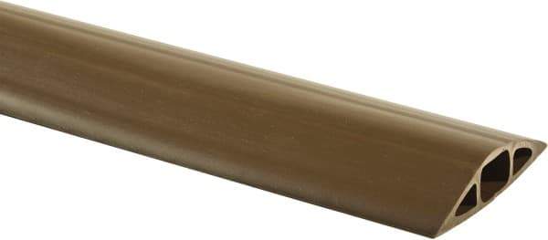 Hubbell Wiring Device-Kellems - 1 Channel, 10 Ft Long, 7.9mm Max Compatible Cable Diam, Brown PVC On Floor Cable Cover - 2-3/4" Overall Width x 13.5mm Overall Height, 15.2mm Channel Width x 7.9mm Channel Height - All Tool & Supply