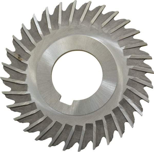 Made in USA - 3" Blade Diam x 3/32" Blade Thickness, 1" Hole, 32 Teeth, High Speed Steel Side Chip Saw - Straight Tooth, Arbor Connection, Right Hand Cut, Uncoated, with Keyway - All Tool & Supply