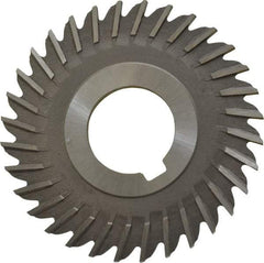 Made in USA - 3" Blade Diam x 1/8" Blade Thickness, 1" Hole, 32 Teeth, High Speed Steel Side Chip Saw - Straight Tooth, Arbor Connection, Right Hand Cut, Uncoated, with Keyway - All Tool & Supply