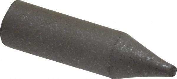 Made in USA - 9/32" Max Diam x 1" Long, Cone, Rubberized Point - Medium Grade, Silicon Carbide, 1/16" Arbor Hole, Unmounted - All Tool & Supply